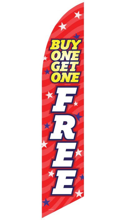 "Buy One Get One Free" Feather Flag (Red)