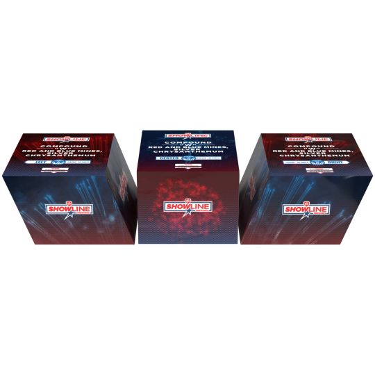 Compound W Red & Blue Mines, Silver Chrysanthemum