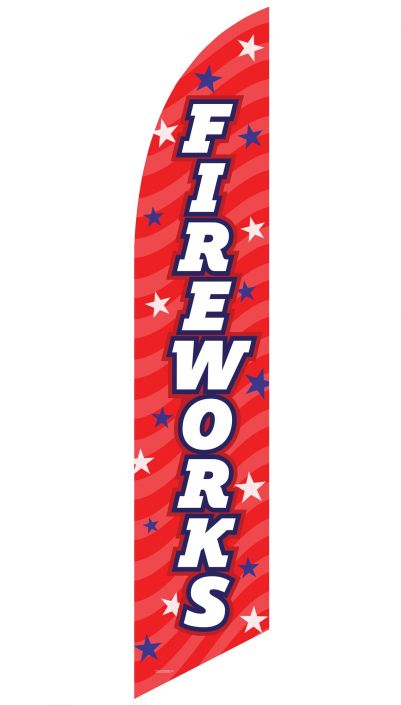 "Fireworks" Feather Flag (Red)